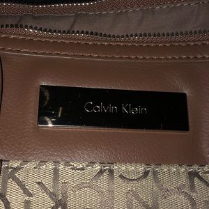 Brown and beige Calvin Klein purse